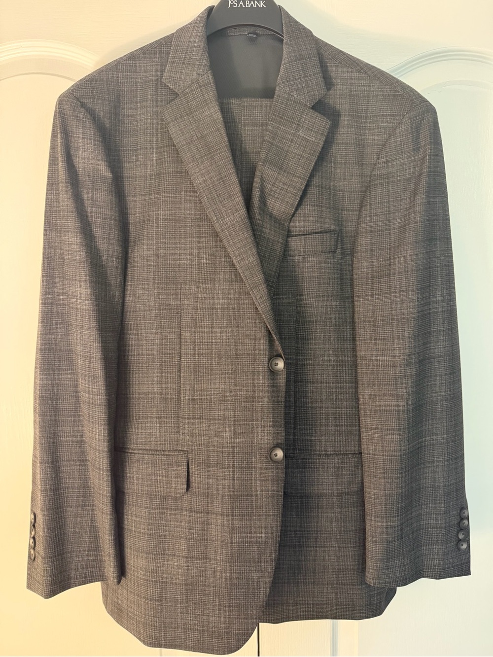 Jos. A. Bank Gray Plaid Two-Button Suit